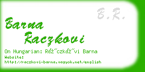 barna raczkovi business card